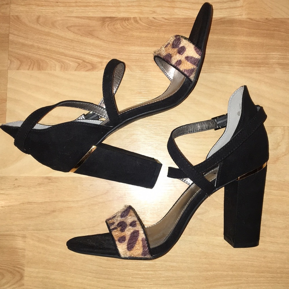 Nwob Leopard Print And Black Heels - image 2